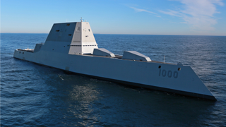 This Is The Navy's New Zumwalt-Class Destroyer Out At Sea For The Very First Time